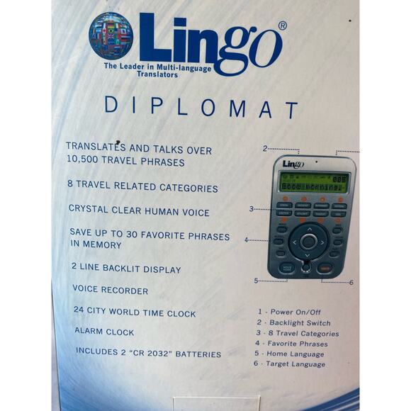 Vintage Lingo Diplomat 15 Language Talking Translator 3.5"X2.5" Travel Size - Picture 4 of 9